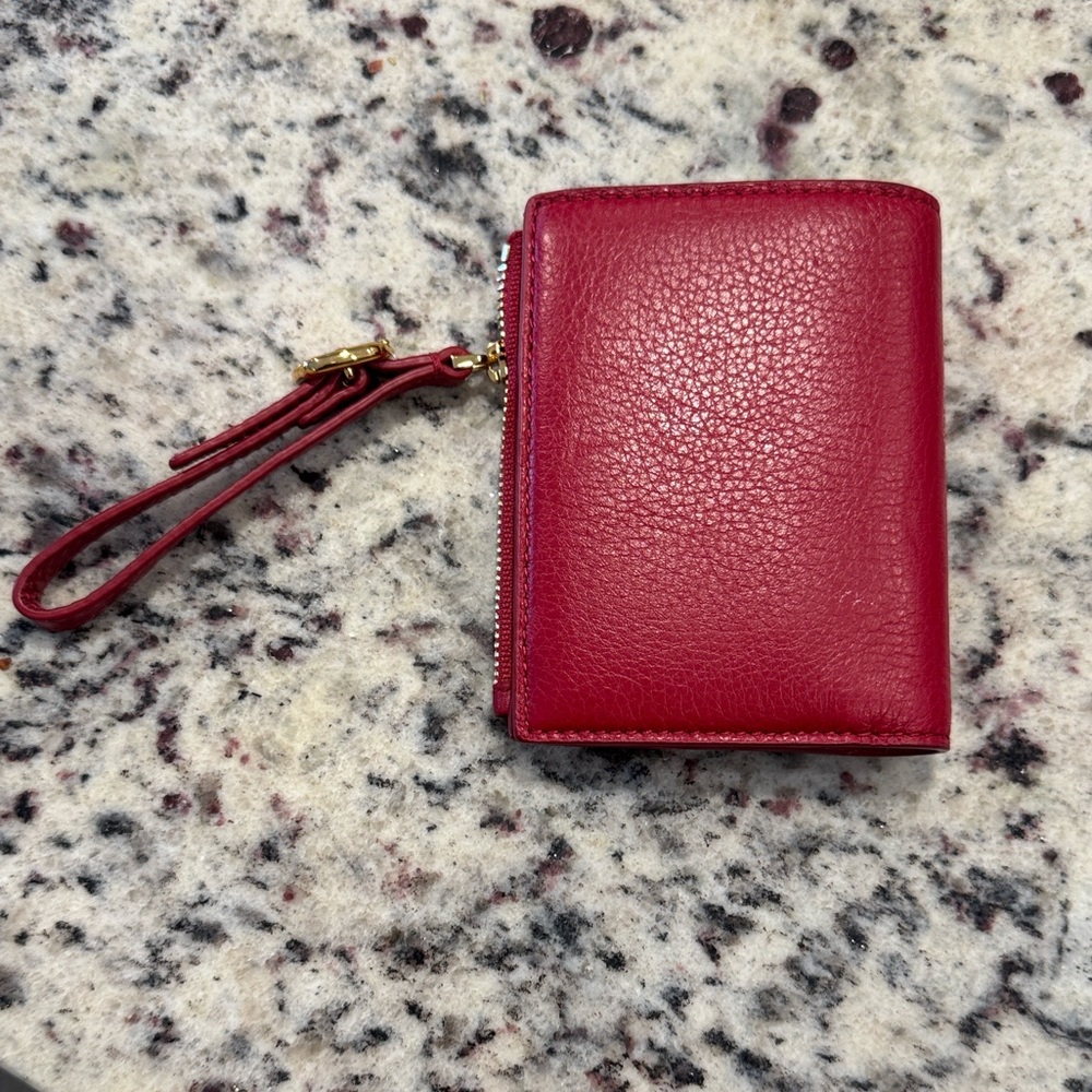 Madewell Red Leather bifold wallet